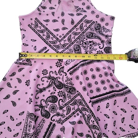 Justice Girls Lilac Sleeveless Party Dress Paisley Bandana Pattern Size L 12/14 - Picture 5 of 6